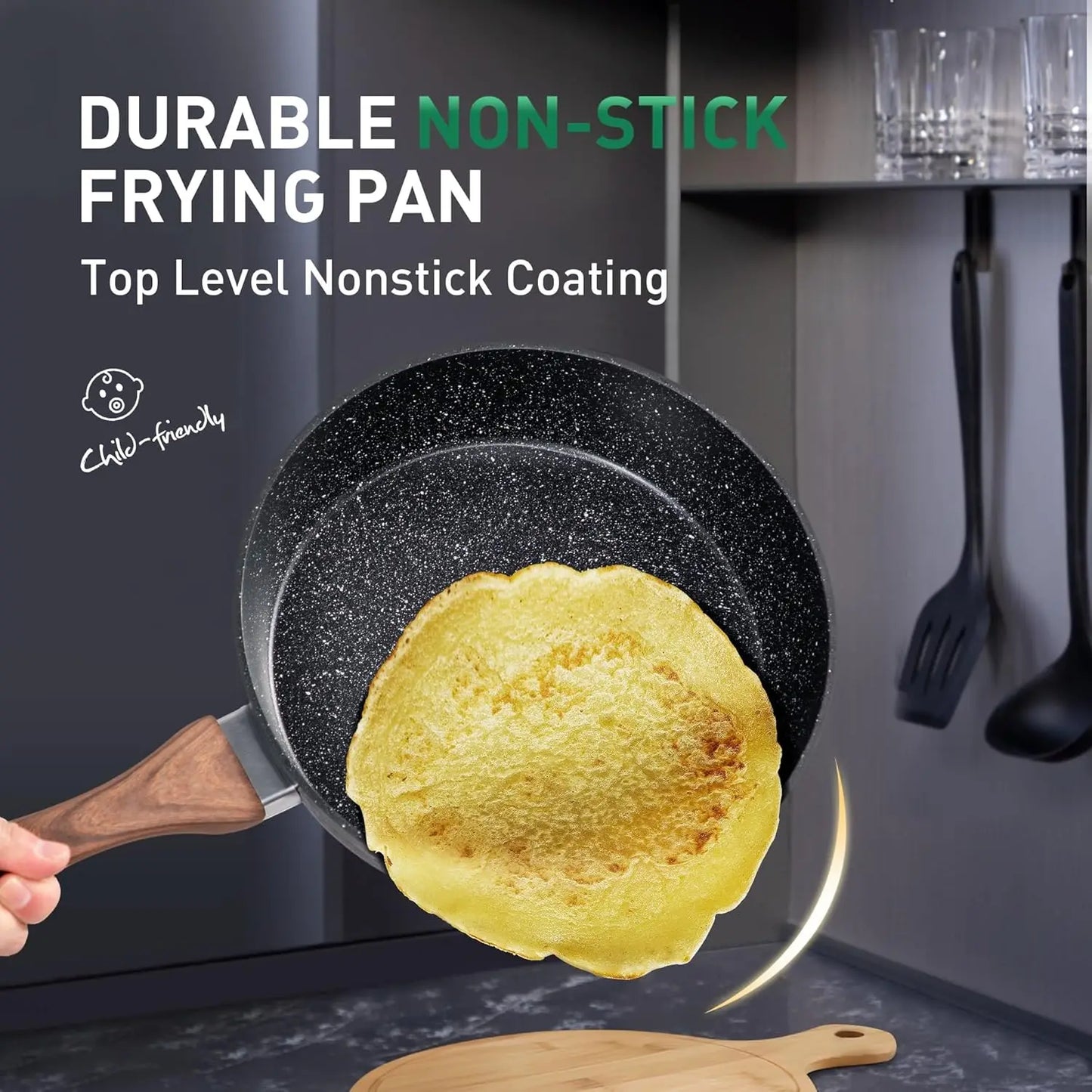 Pots And Pans Set Nonstick 15 Pcs Hammered Granite Induction