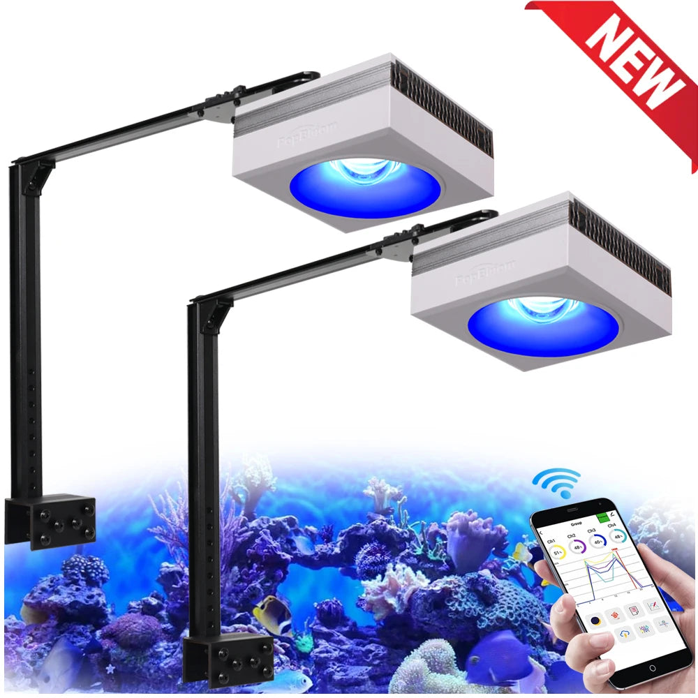 PopBloom RL90 WiFi LED Aquarium Light Full Spectrum AdvancedControl ReefCareSystem