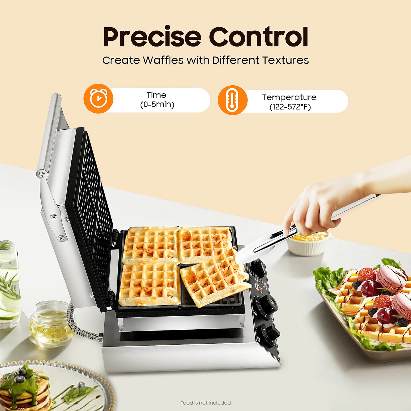 Sweetmile Commercial 4-Grid Electric Waffle Maker