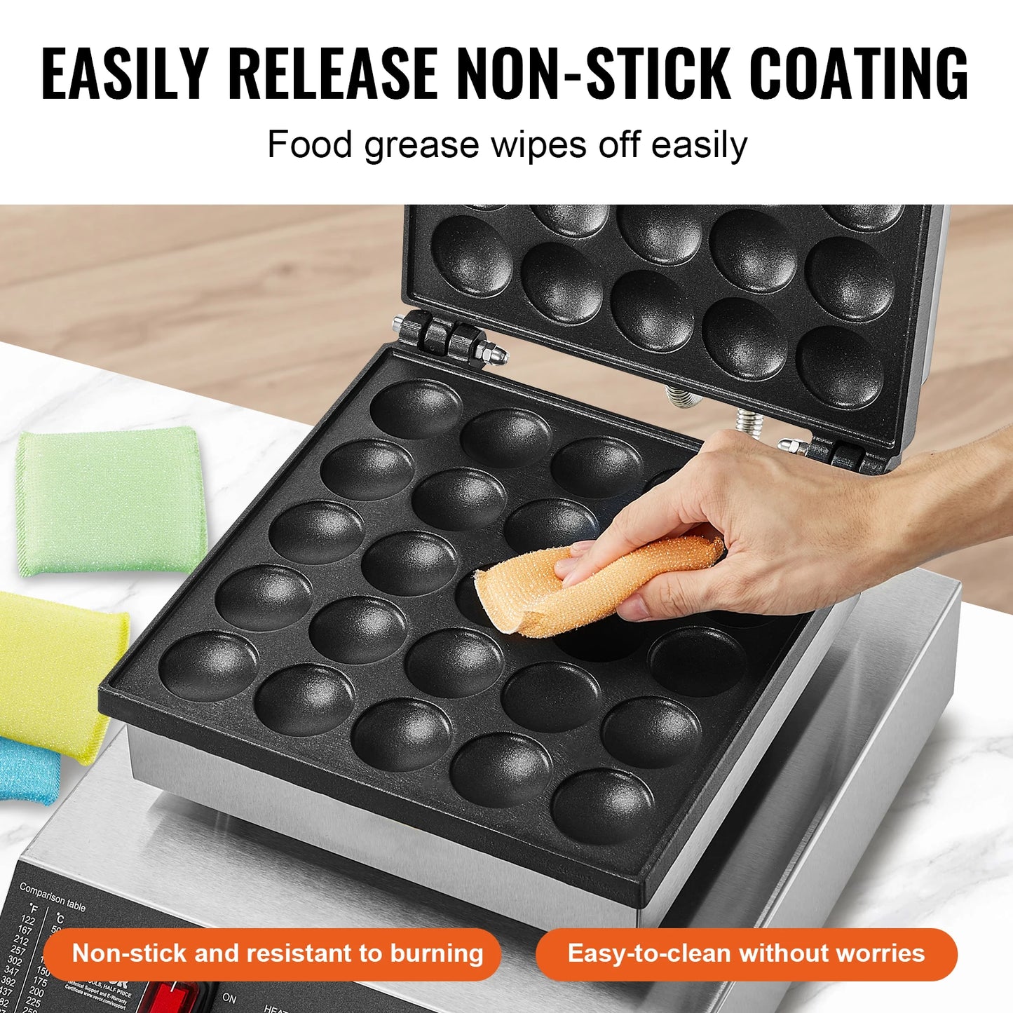 SucceBuy Electric Waffle Maker Nonstick 500W With Temperature Control