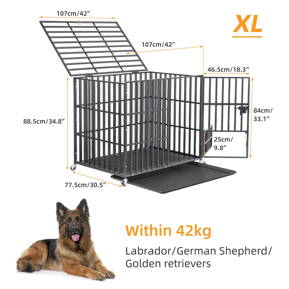 BORWARTH Heavy Duty Dog Crate Tear Resistant Metal Kennel Playpen