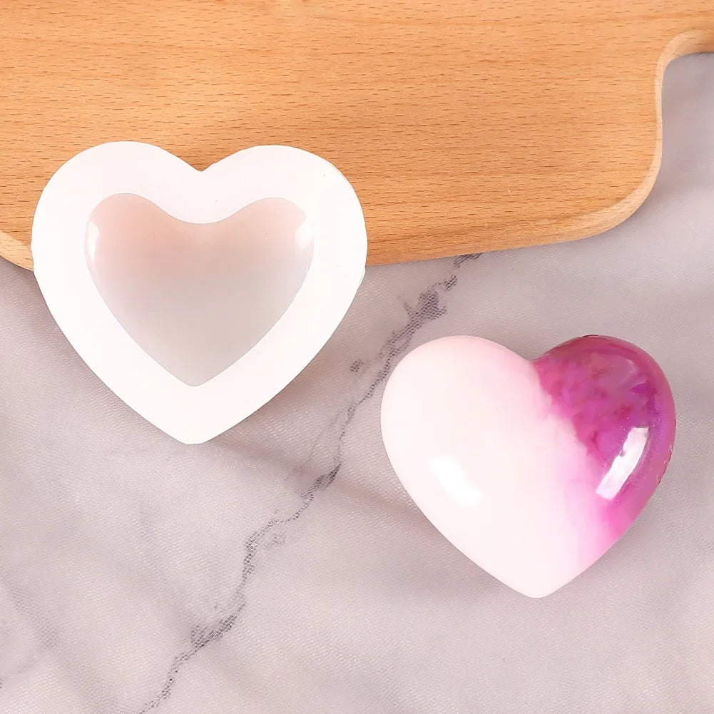 Hign-concerned Heart Silicone Mold For Candles Soaps Plaster Ice Cubes And Baking Projects