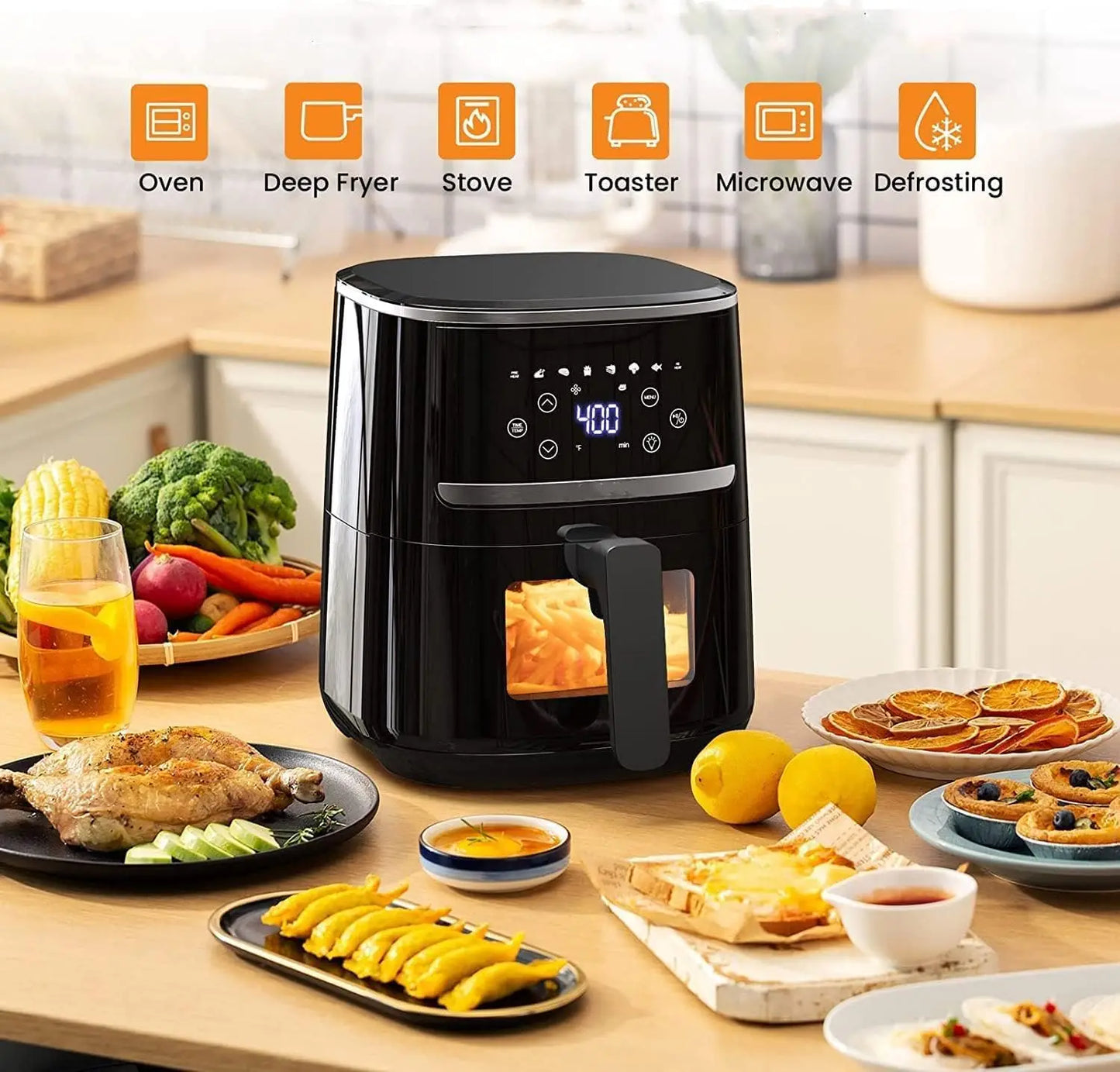 Air Fryer Toaster Oven With Digital Display 8 Presets