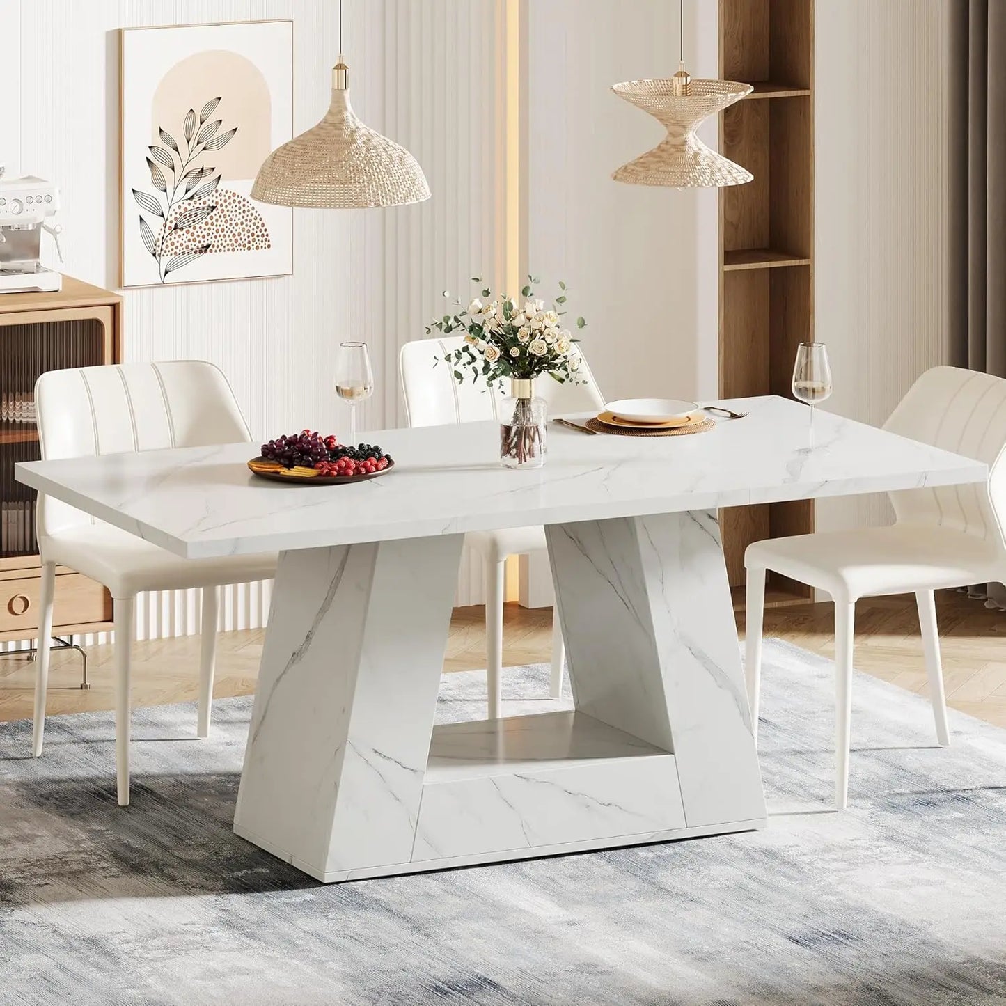 LITTLE TREE Modern Dining Table With PremiumSolidBase EngineeredConstruction In Kitchens
