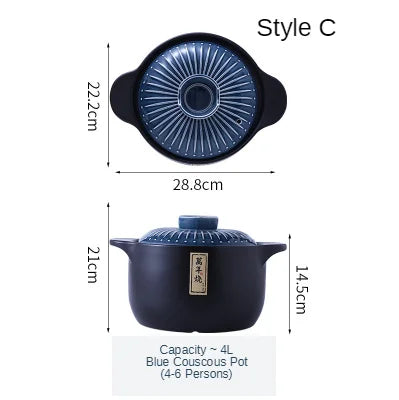 XINCHEN Ceramic Casserole Pot Round Japanese Style Cookware