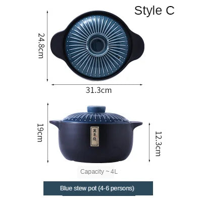 XINCHEN Ceramic Casserole Pot Round Japanese Style Cookware