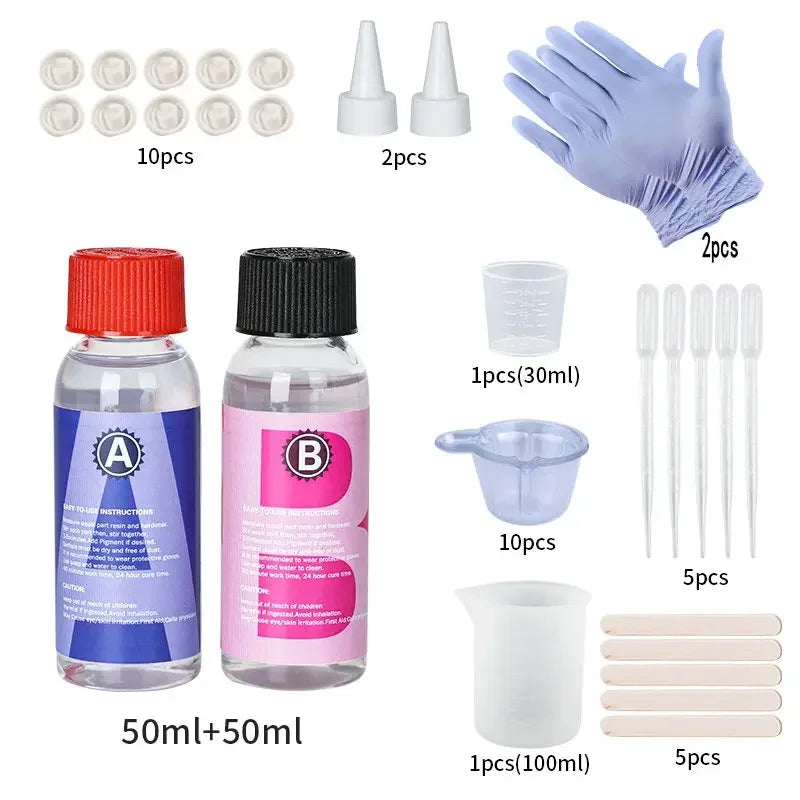 Crystal Clear Epoxy Resin Kit High Gloss For Coating And Casting Jewelry Making Projects