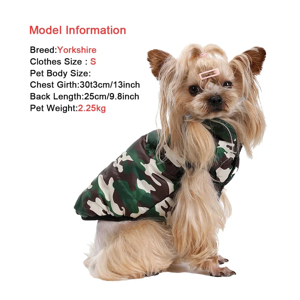 Holapet Reversible AllSeason Weatherproof Winter Dog Jacket Camouflage Print Coat