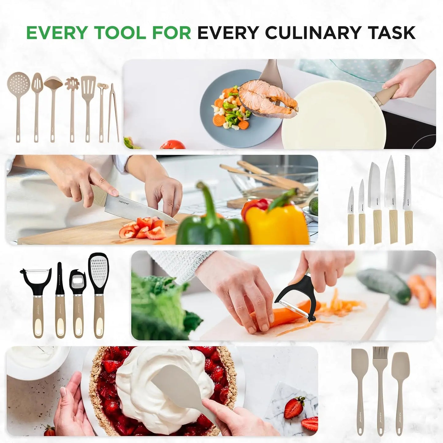 54-Piece Marble Non-Stick Cookware And Bakeware Set For Professional Home Kitchen Collection