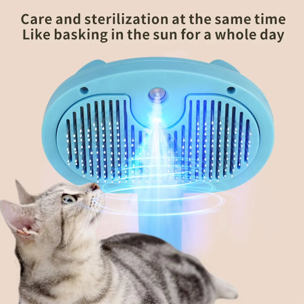Shunmaii Cat Steam Brush Hair Remover Multifunction Grooming Comb for Small and Large Pets