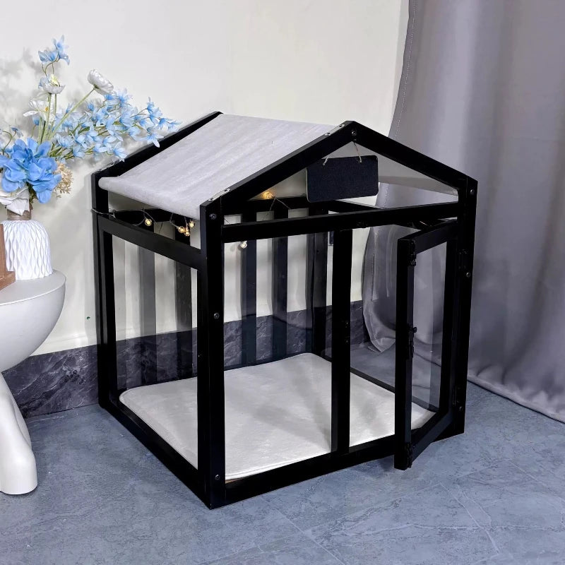 Sichuan Solid Wood Large Dog And Cat House With Removable Washable Double Doors Indoor Villa