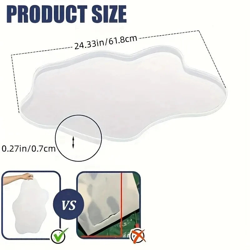 Qu Gofang Silicone River Table Mold Irregular Cloud Pattern For Resin Art And DIY Decor