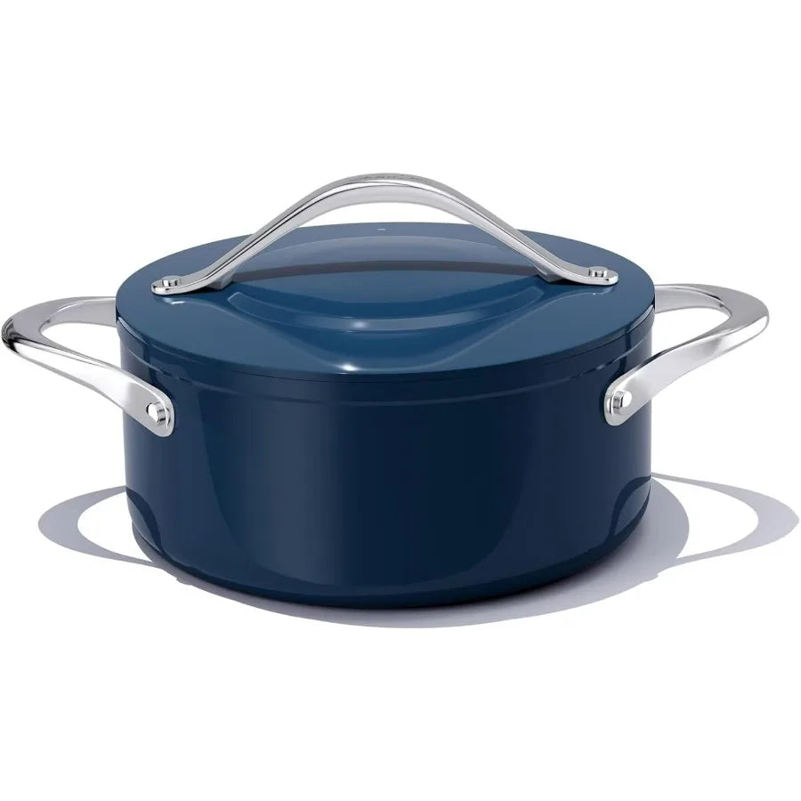 Dutch Oven With Lid Nonstick Ceramic Coated For Even Heating