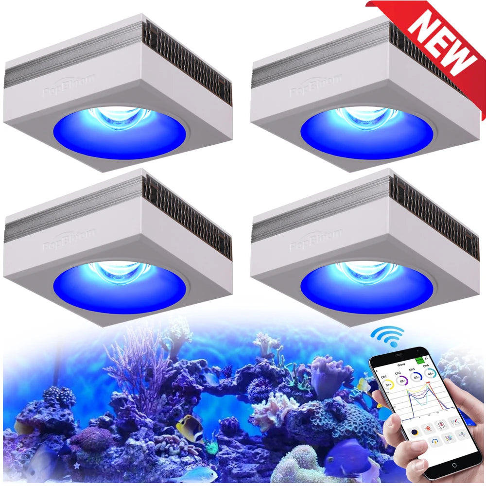 PopBloom RL90 WiFi-Enabled Full-Spectrum Reef Aquarium Lighting Fixture Professional System
