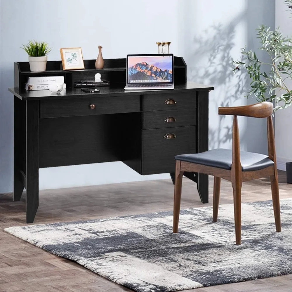 ZHUXIANG Premium Contemporary Solid Wood Computer Desk With Expansive StorageSolution
