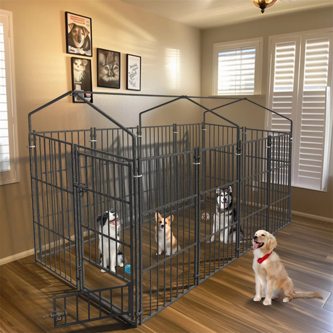 BINGOPAW Heavy Duty Dog Kennel Playpen for Indoor Outdoor Use