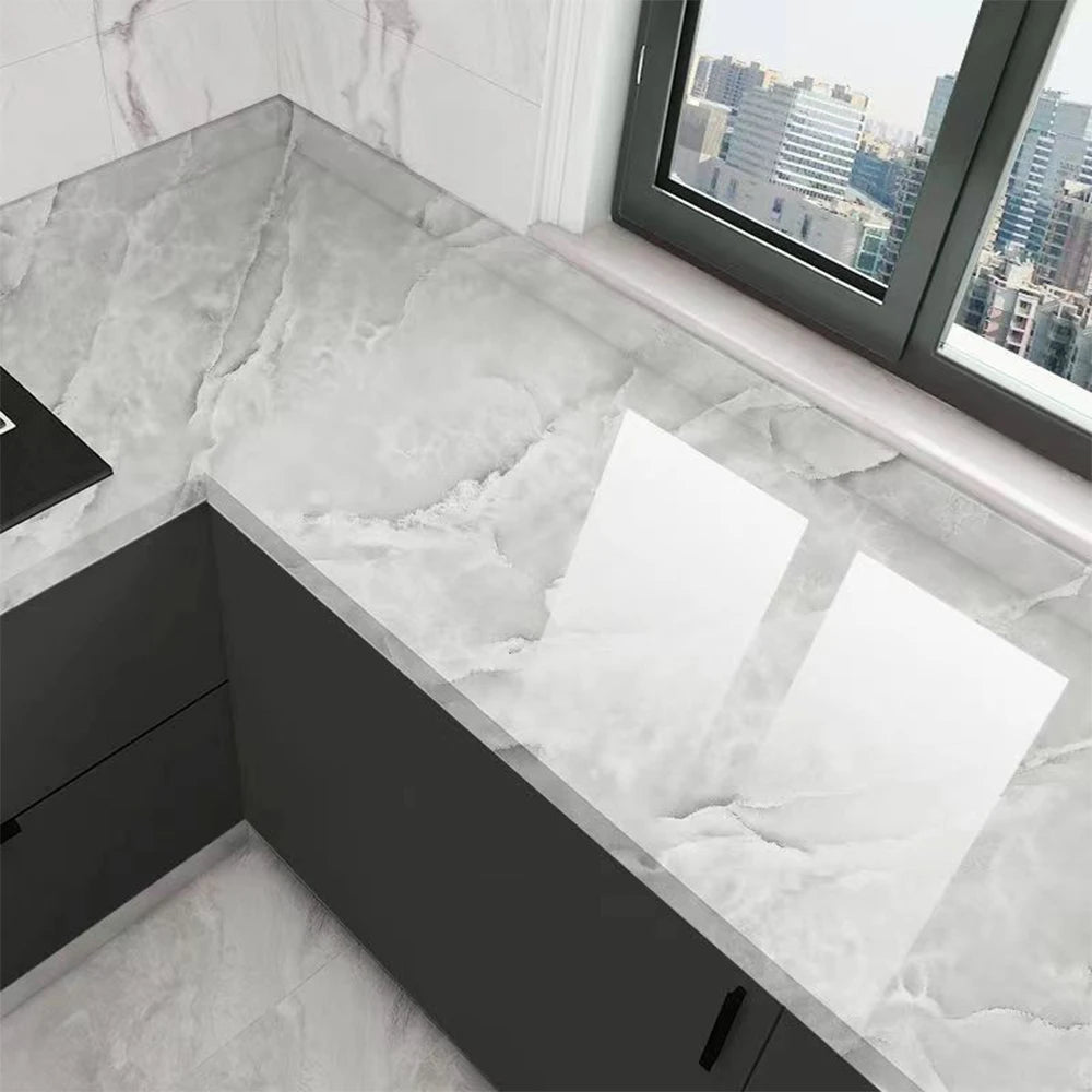 Self Adhesive Marble PVC Film Waterproof Oilproof Wallpaper For Countertops