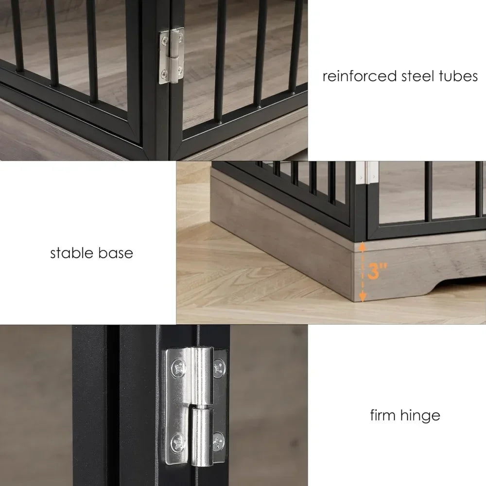 Premium Handcrafted SolidWood Construction Dog Crate Furniture 2in1 Drawers Farmhouse