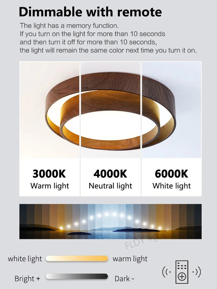 FLDY NordicStyle SolidWood LED Ceiling Chandelier For LivingAreaLuxEditionPro