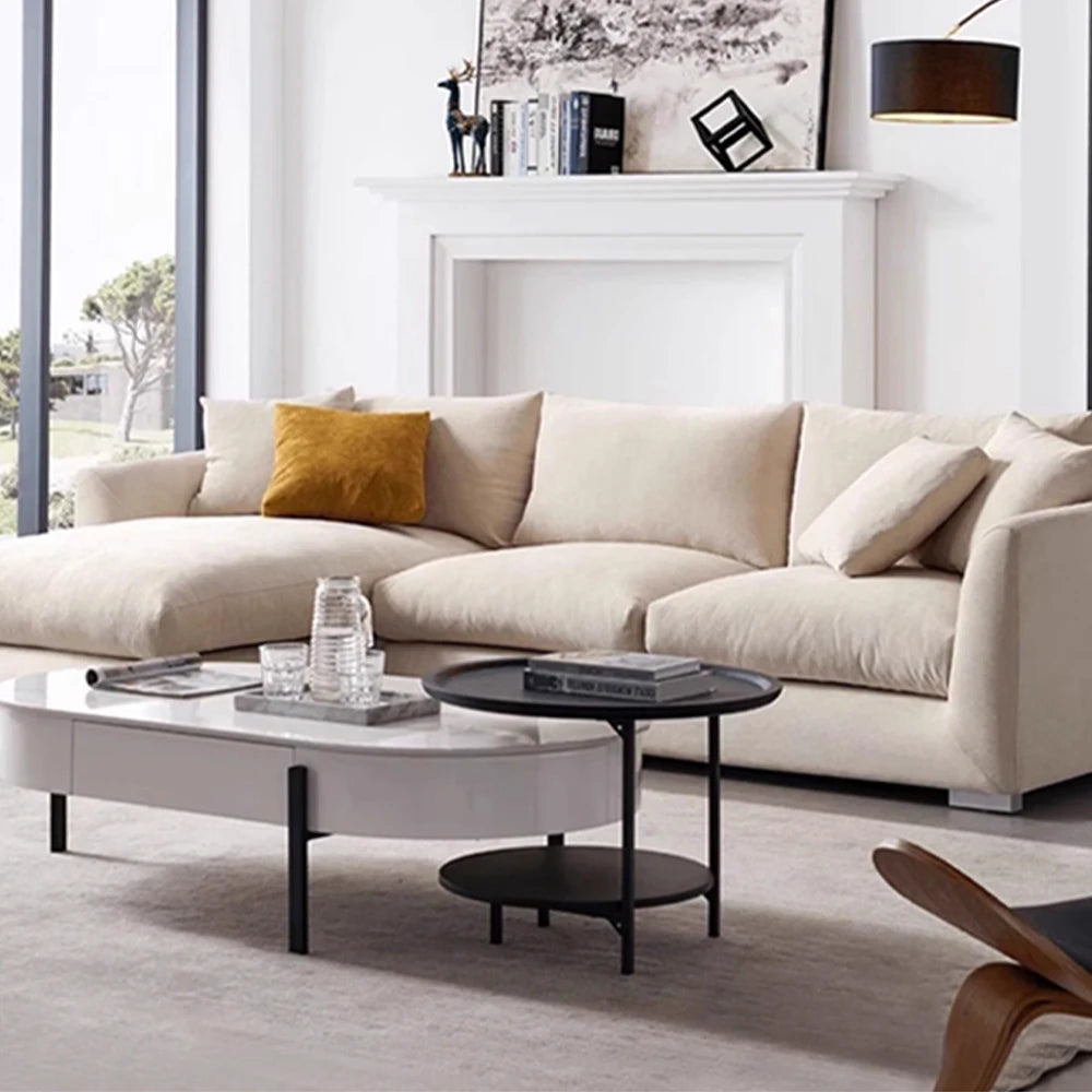 CN Guangdong Cloud Down Filled L Shaped Chaise Sofa