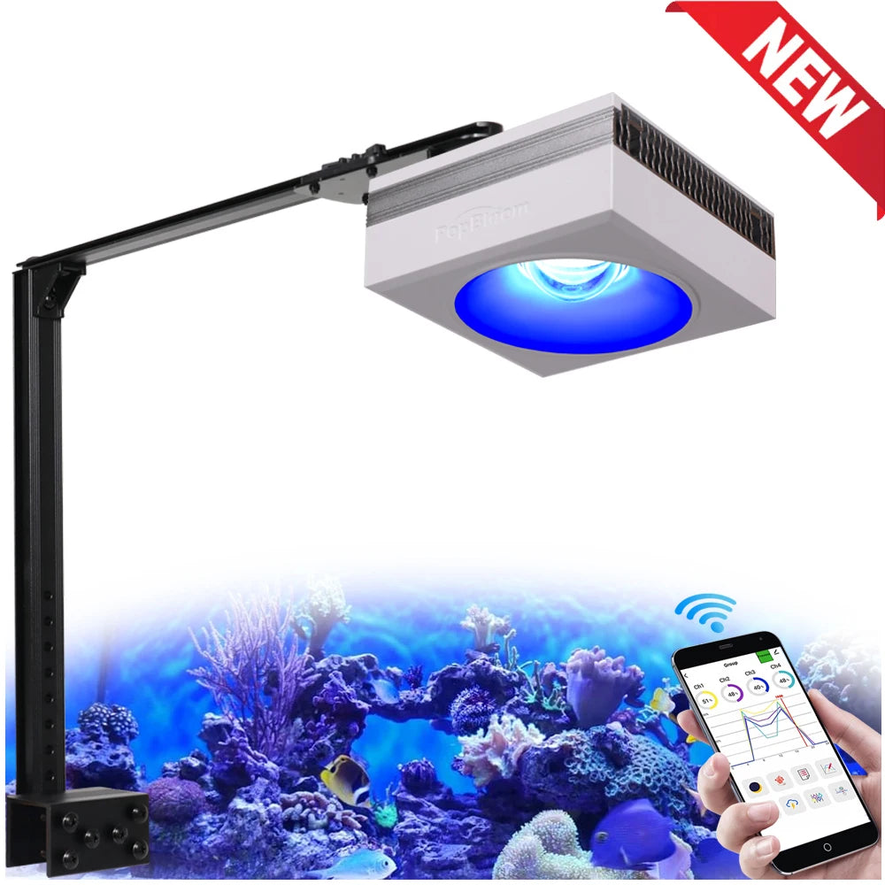 PopBloom RL90 WiFi-Enabled Full-Spectrum Reef Aquarium Lighting Fixture Professional System