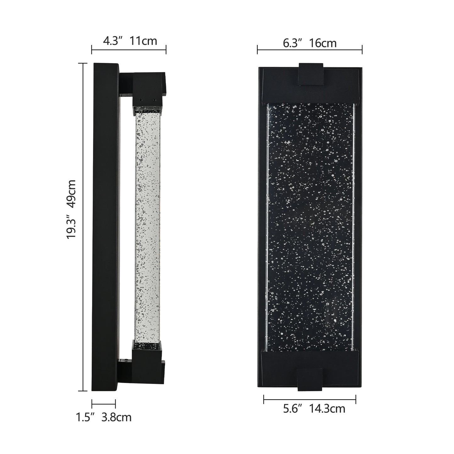 FAISHILAN Aluminium LED Outdoor Wall Light With Bubble Crystal Glass