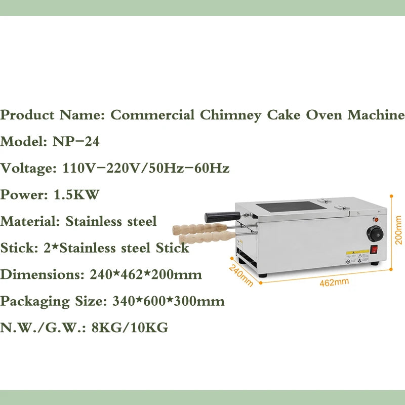 Quick Shipment 220V Commercial Kurtos Kalacs Oven Machine Snack Maker Chimney Cake Machine