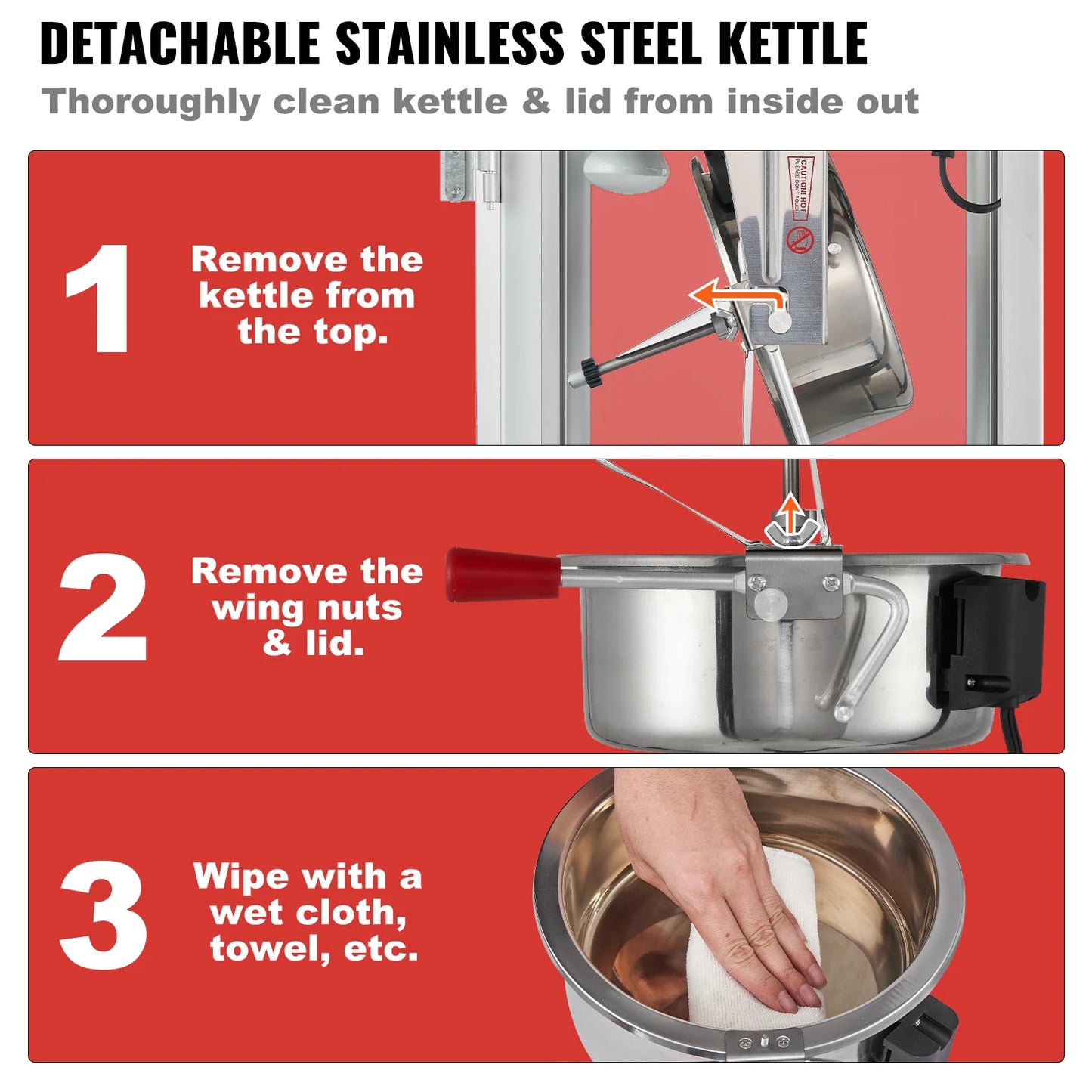 SucceBuy Electric Popcorn Maker Commercial Popper Machine With Scoop