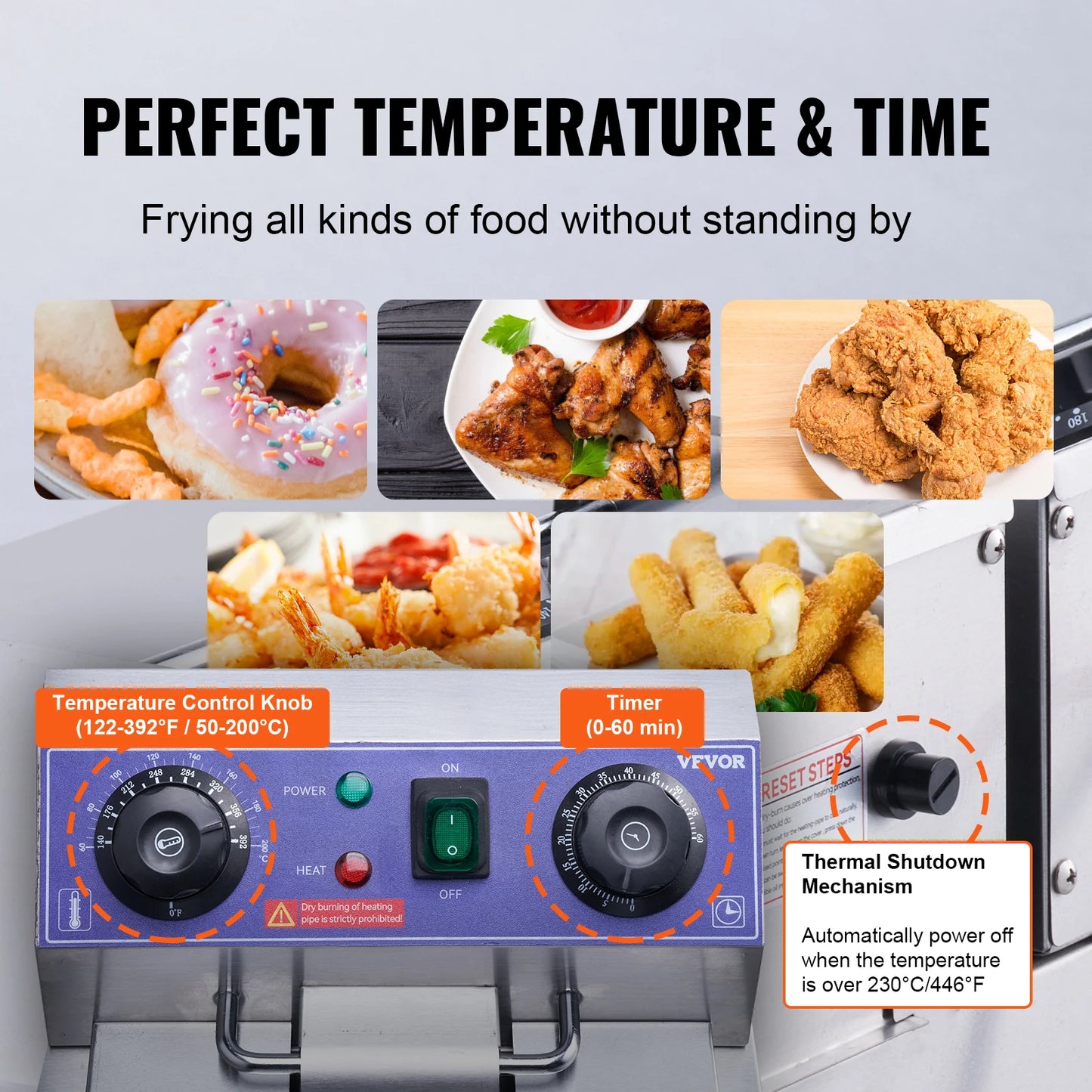 SucceBuy Electric Deep Fryer Dual Removable Tanks 12L 5000W Commercial