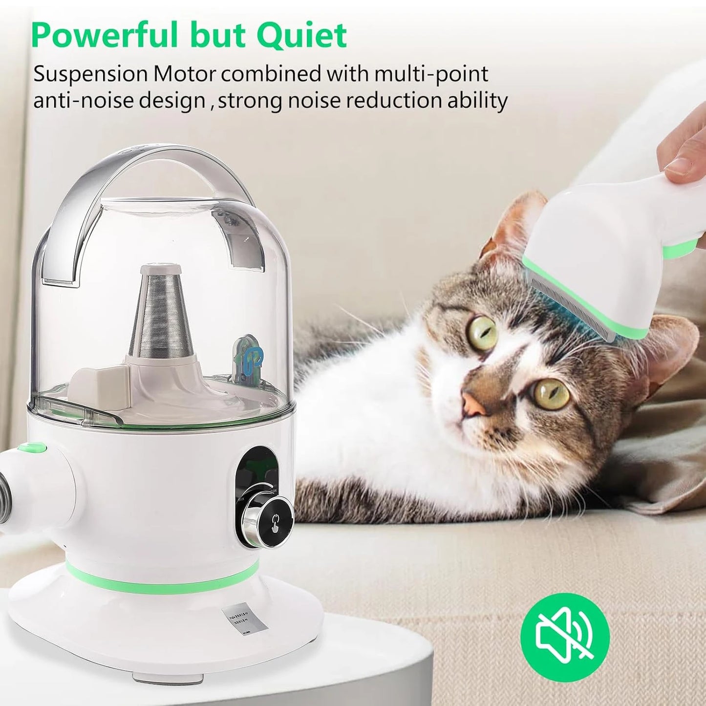 DishyKooker PetGrooming VacuumKitWith2LSuction FiveTools Silent Efficient Design ForPets HomeCare ProGrade
