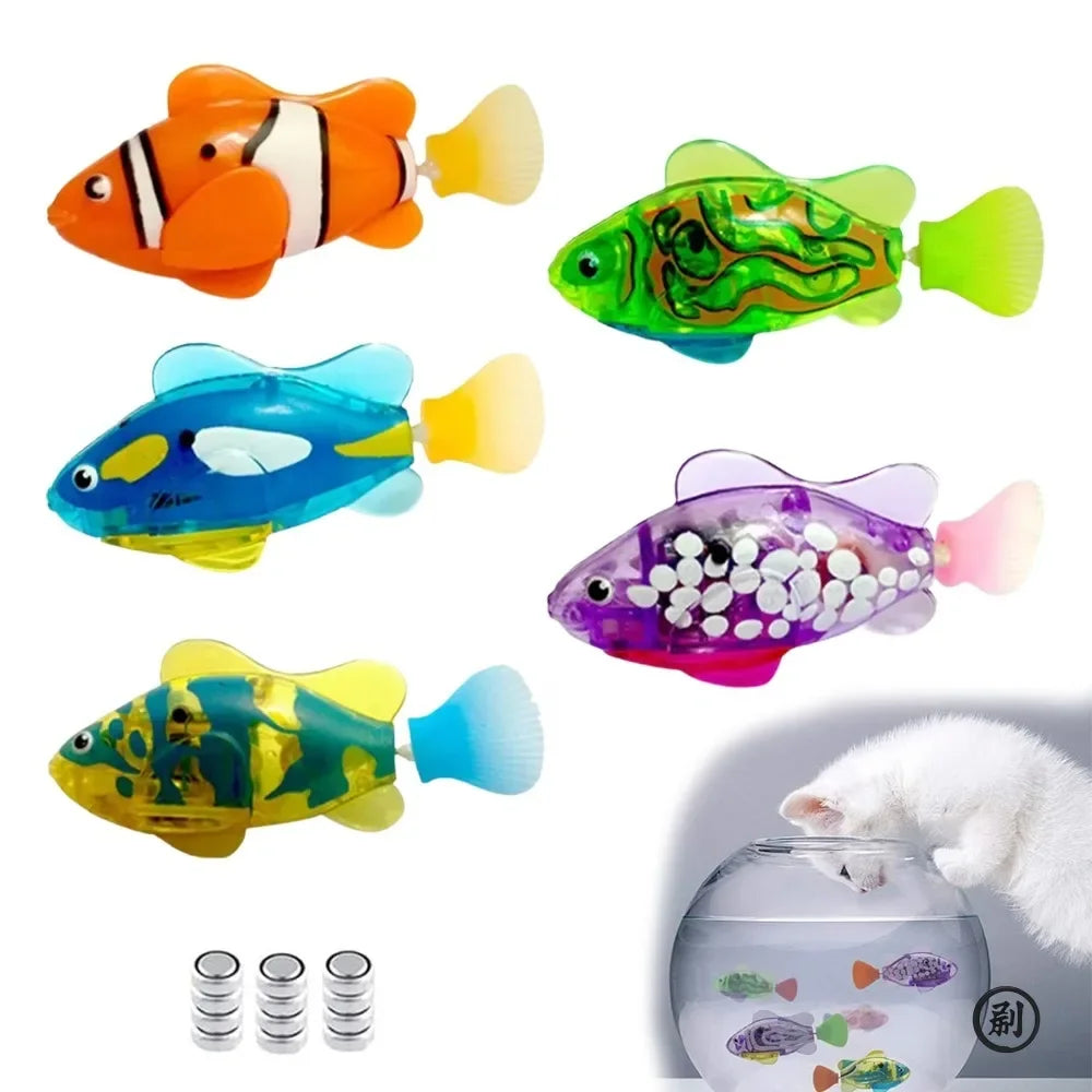 Cat Toy LED Inductive Interactive Swimming Robot Fish Glowing KittenHuntingInstinct
