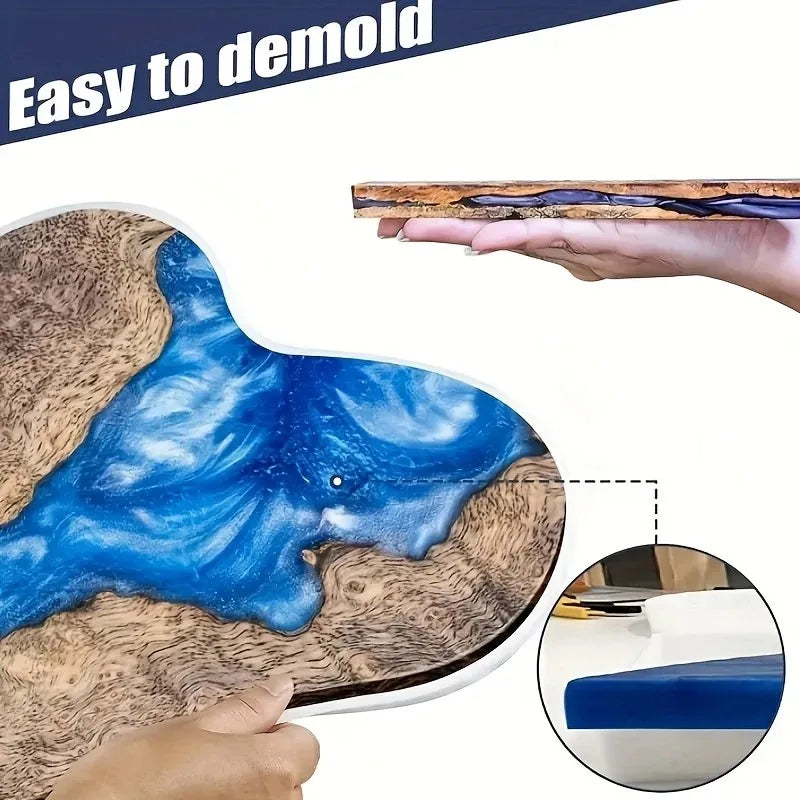 Qu Gofang Silicone River Table Mold Irregular Cloud Pattern For Resin Art And DIY Decor