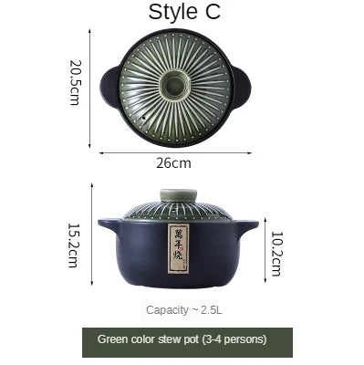XINCHEN Ceramic Casserole Pot Round Japanese Style Cookware