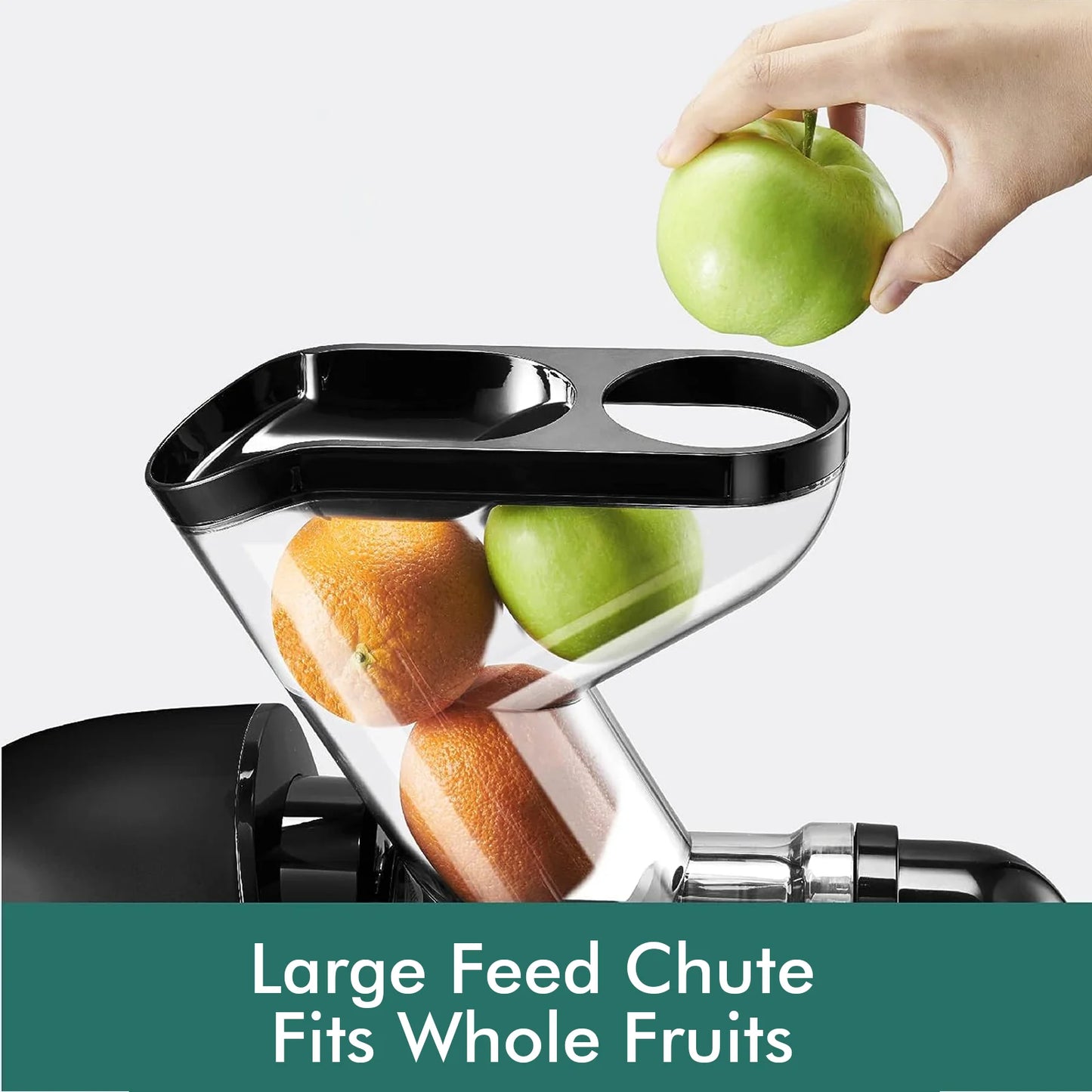 SiFENE Slow Masticating Juicer - Cold Press Machine for Whole Fruits & Vegetables - Anti-Clog, Easy to Clean, Wide Chute, Black