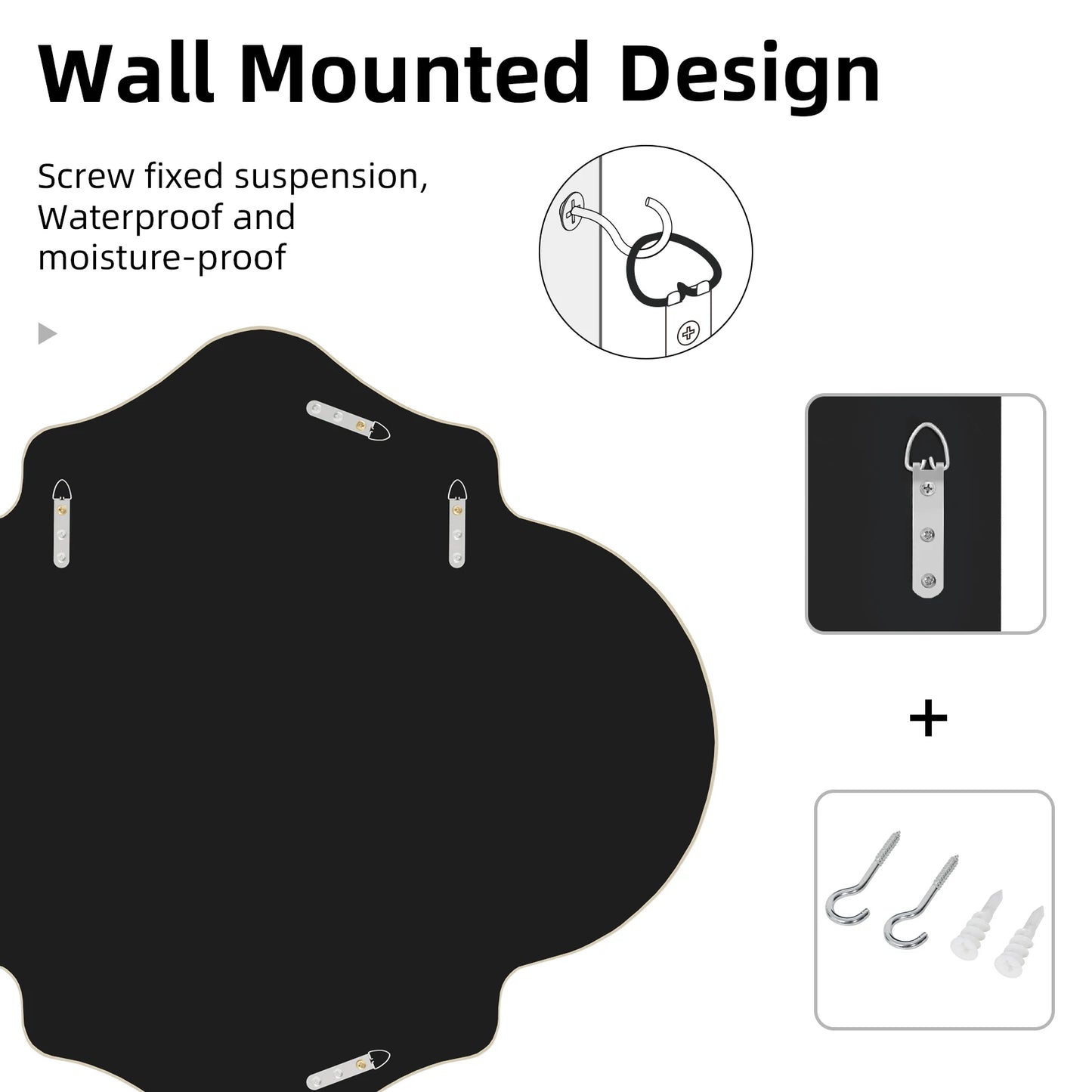 Framed Glass Wall Mirror With Rim Art Accent For Hallway