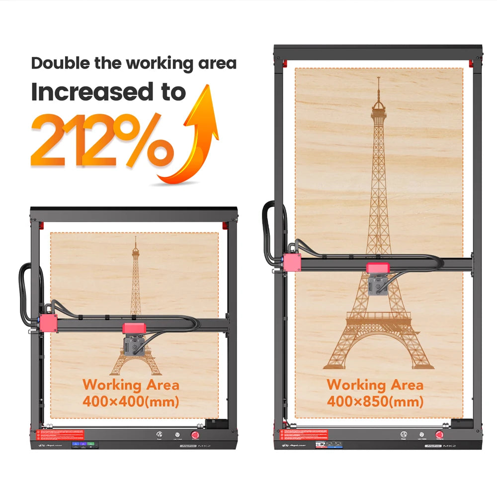 AlgoLaser Alpha MK2 Laser Engraver 20W Output Power 3.5” Color Touch Screen App Offline Control DIY Engraver Tool for Metal MDF