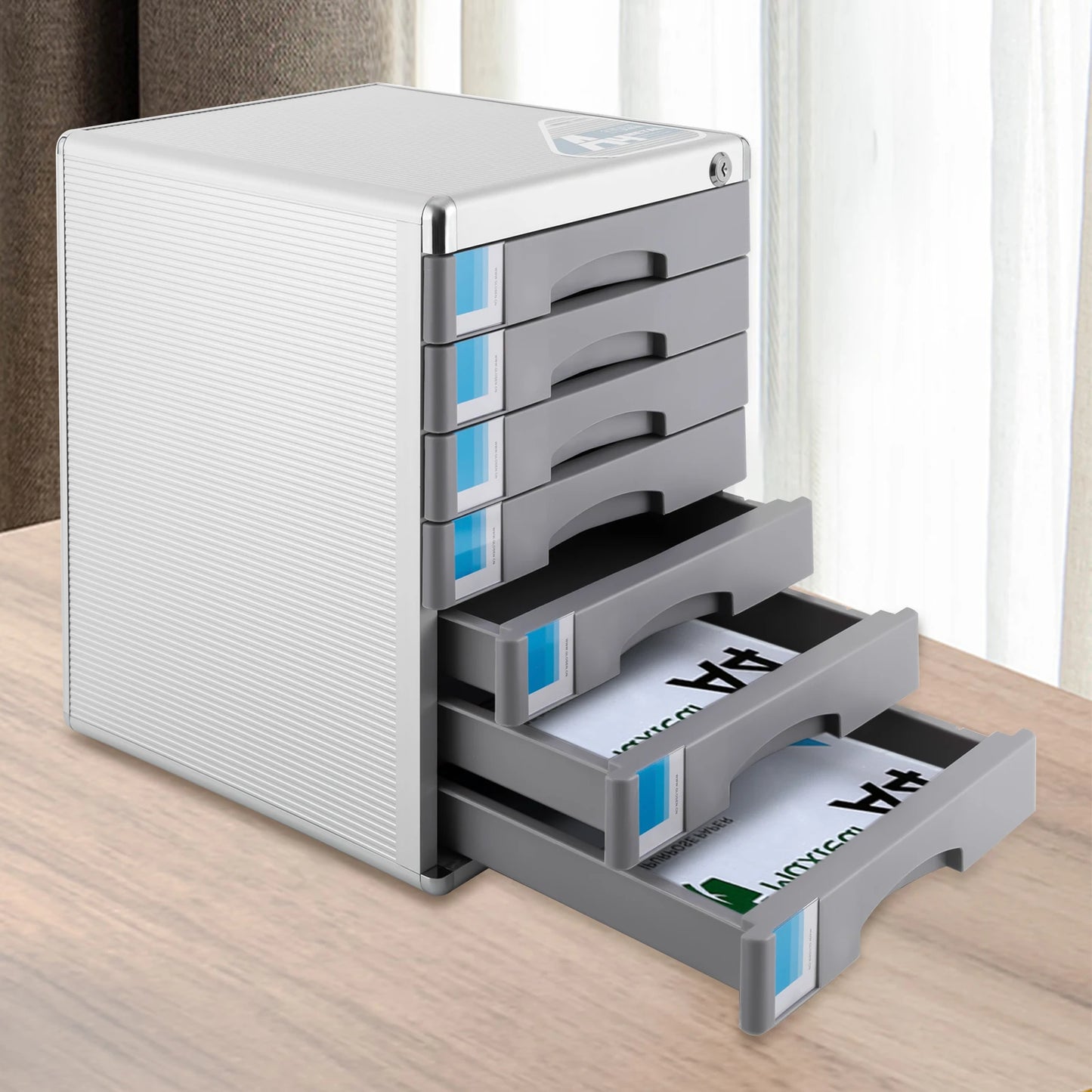 General Use Commercial Furniture Office Desktop Filing Cabinet 7 Drawers Aluminum Alloy Lock