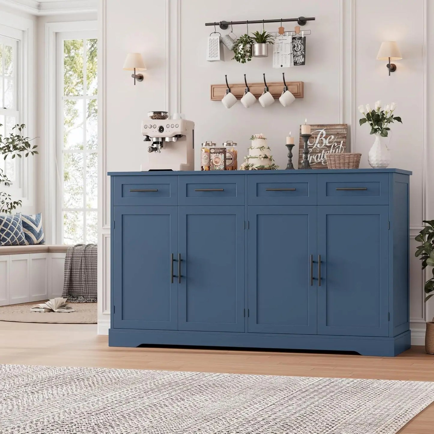 Tongyue Modern Dining Buffet Sideboard with Four Drawers and Storage