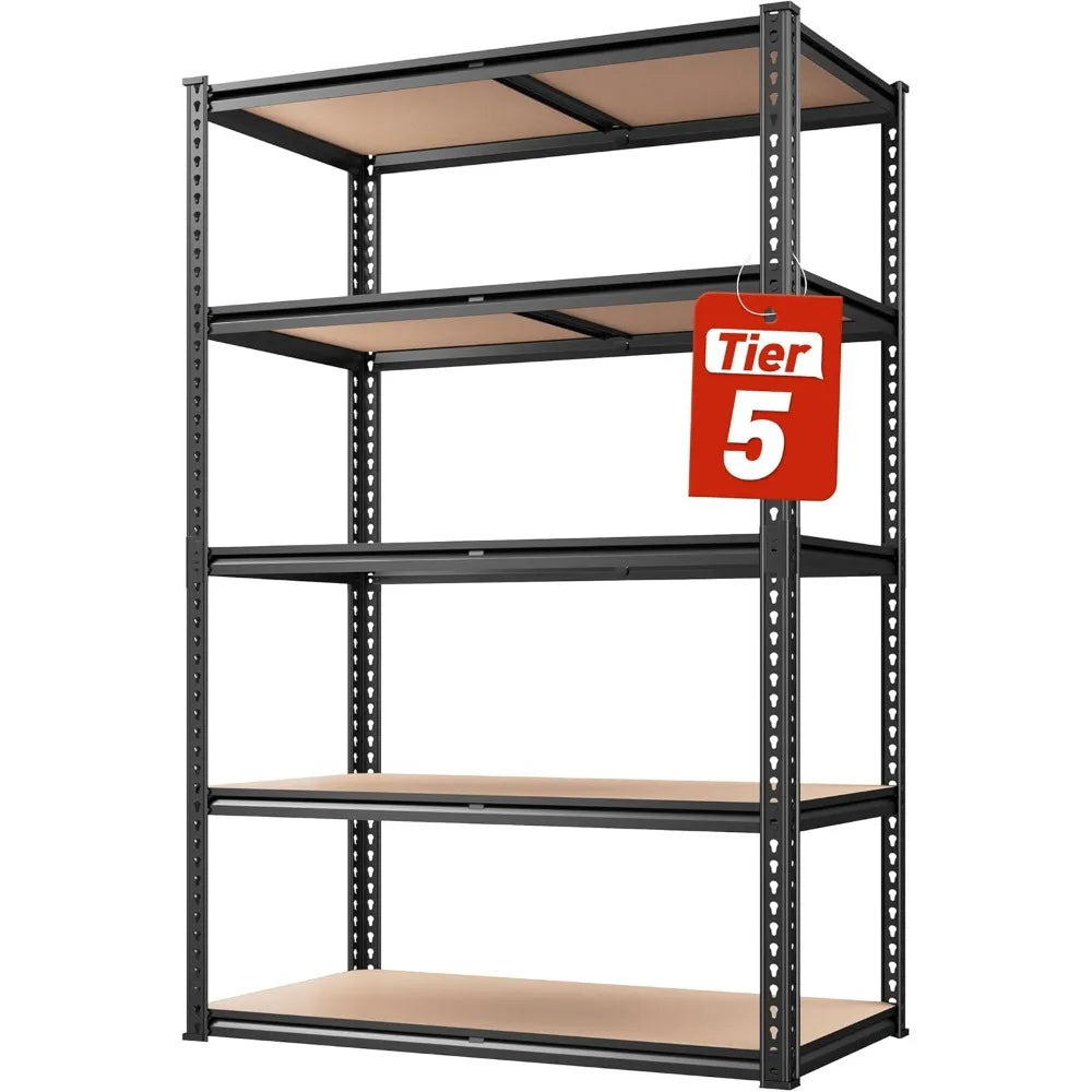 High-concerned Storage Shelves 5 Tier Garage Shelving Heavy Duty Industrial Grade Unit