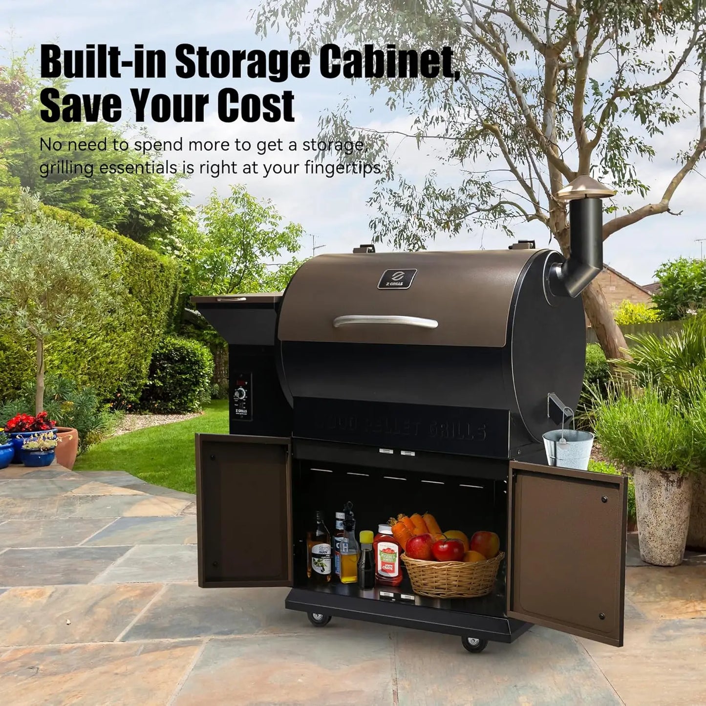 Wood Pellet Grill Smoker With PID Control Rain Cover