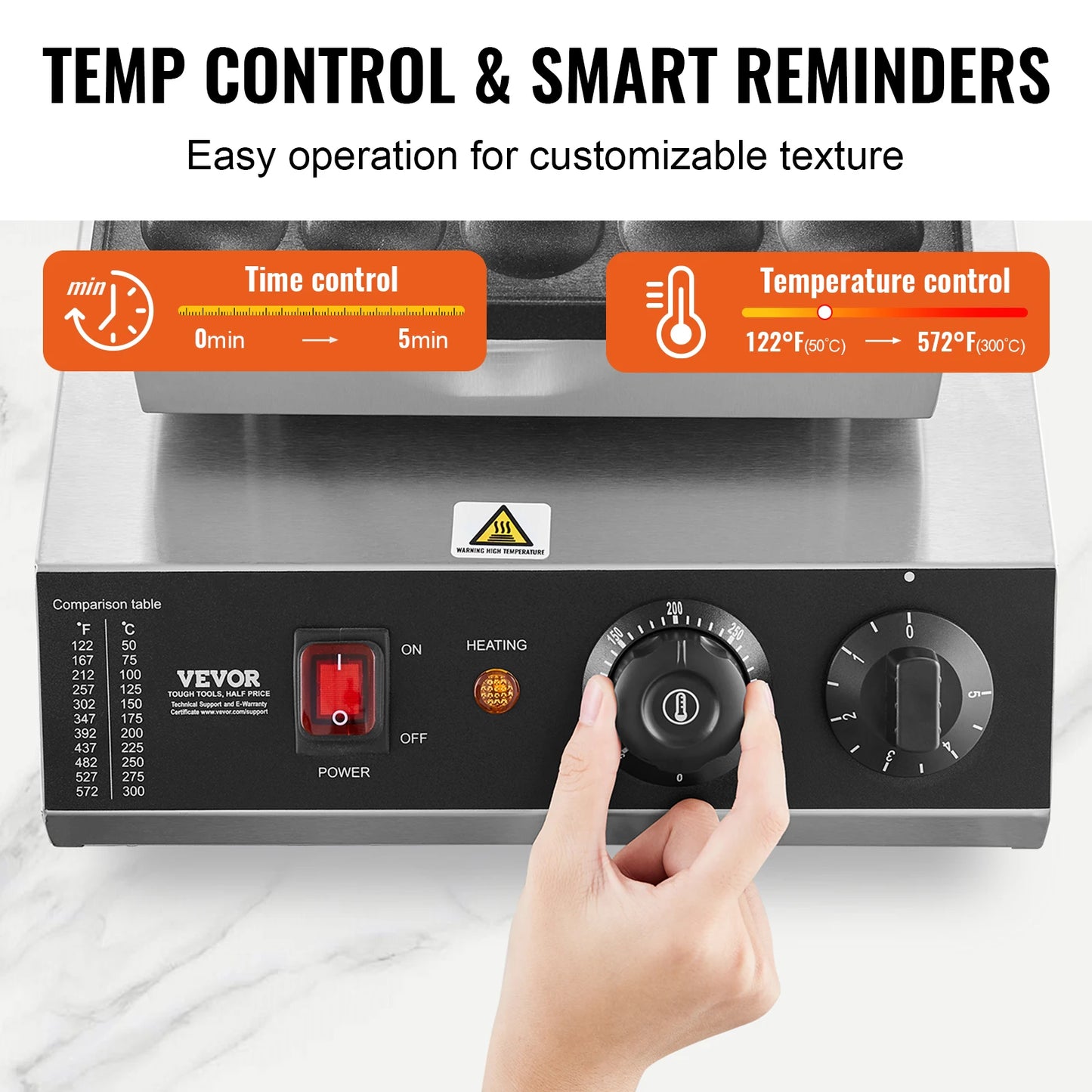 SucceBuy Electric Waffle Maker Nonstick 500W With Temperature Control