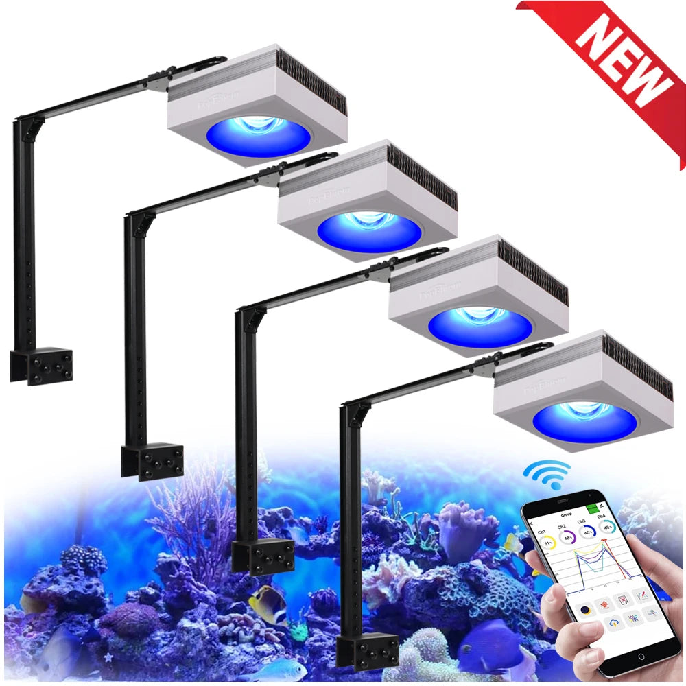 PopBloom RL90 WiFi Full Spectrum Reef Aquarium Lighting Programmable AutomationSuite
