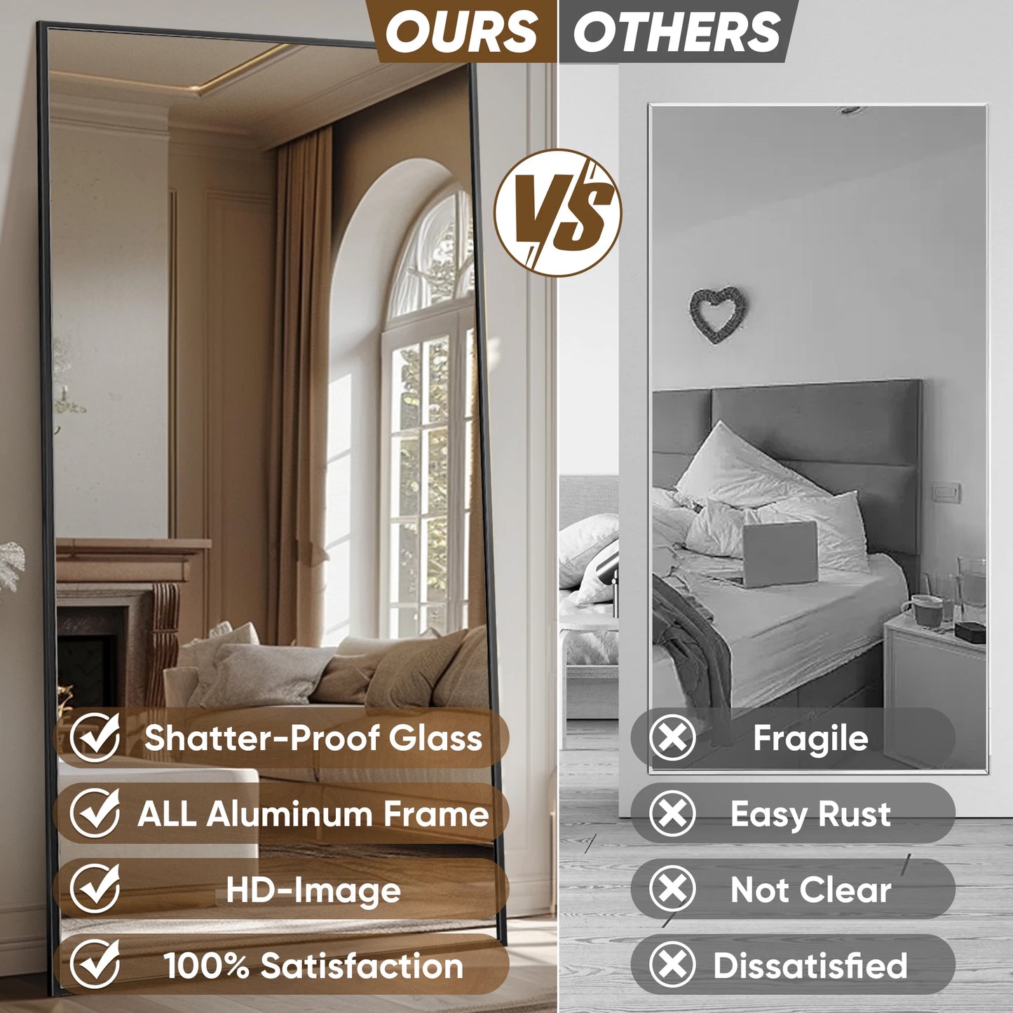 Antok Floor Mirror With Stand For Bedroom And Living Room