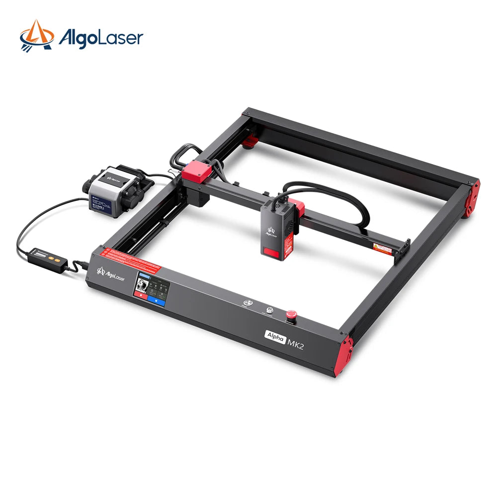 AlgoLaser Alpha MK2 Laser Engraver 20W Output Power 3.5” Color Touch Screen App Offline Control DIY Engraver Tool for Metal MDF