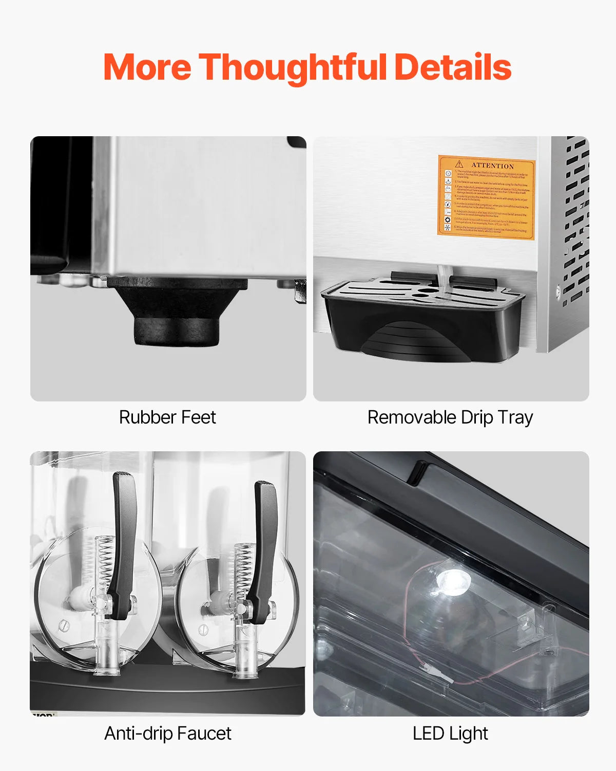 SucceBuy 3-36L Commercial Slushy Machine 1-3 Tanks Stainless Steel Margarita Smoothie Frozen Drink Maker for Home Restaurants