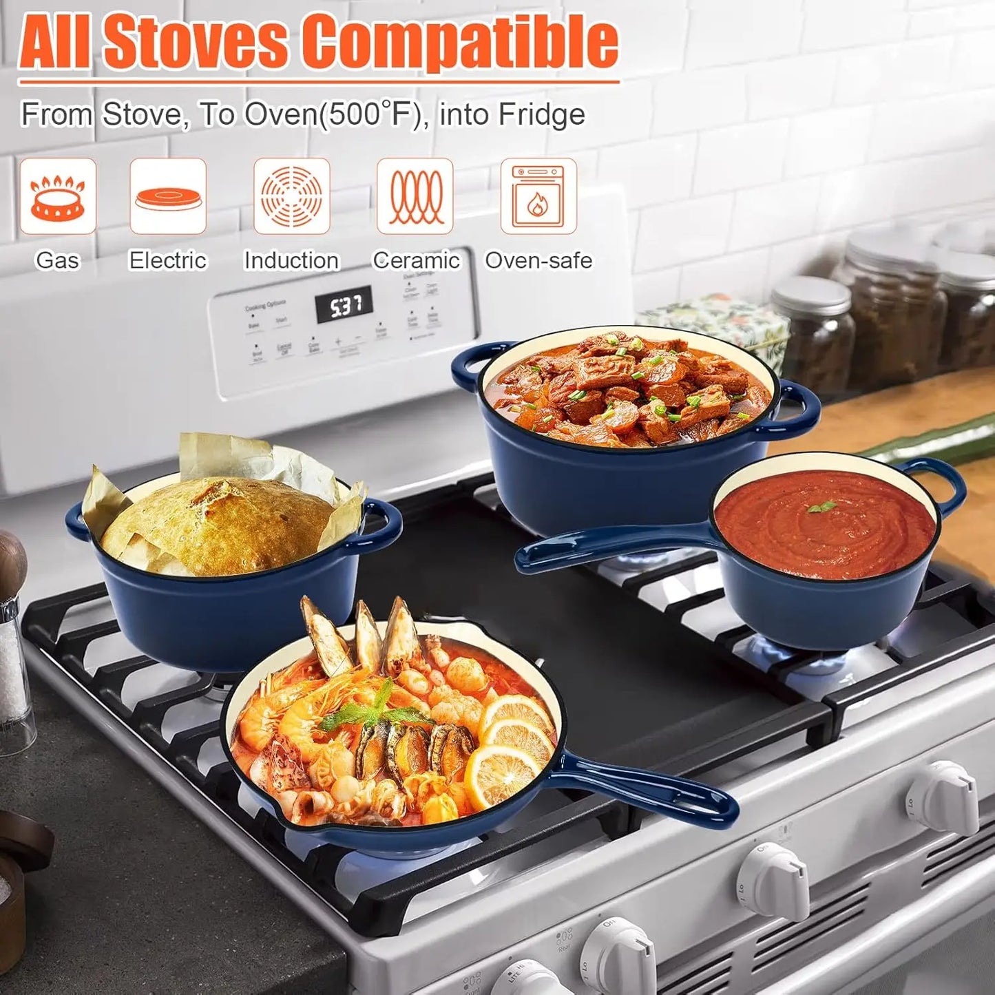 Todays Home Goods Nonstick Enameled Cast Iron Set With Lid