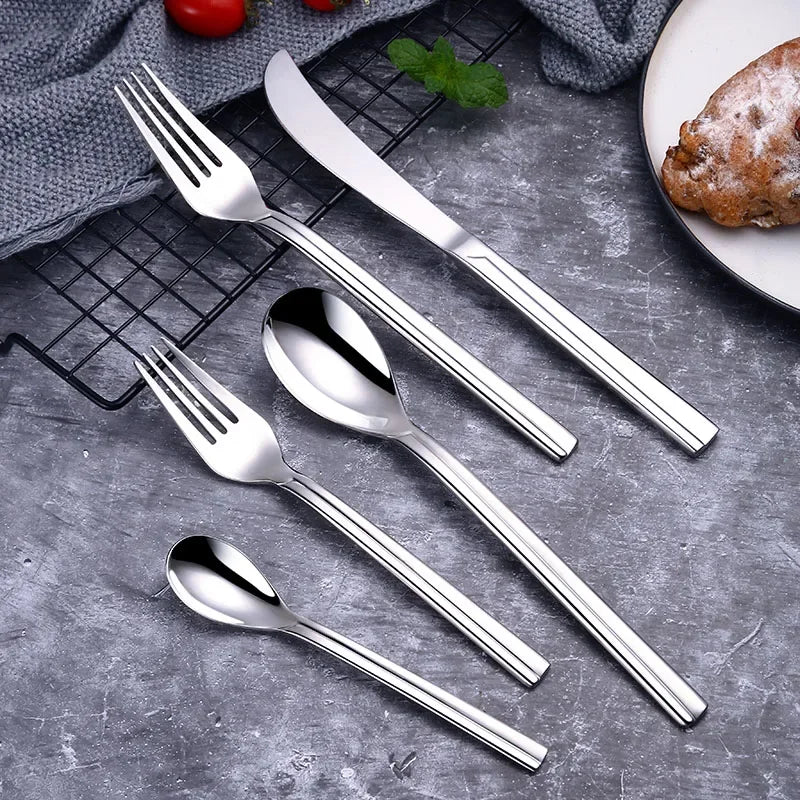 Lemeya 304 Stainless Steel Flatware Set Dinner Knife Fork Spoon