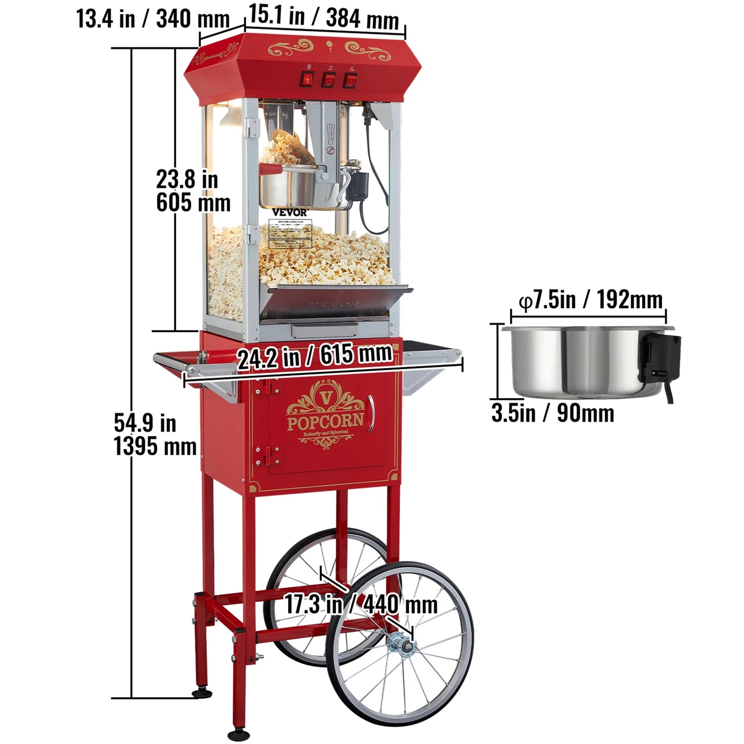 SucceBuy Electric Popcorn Maker Commercial Popper Machine With Scoop