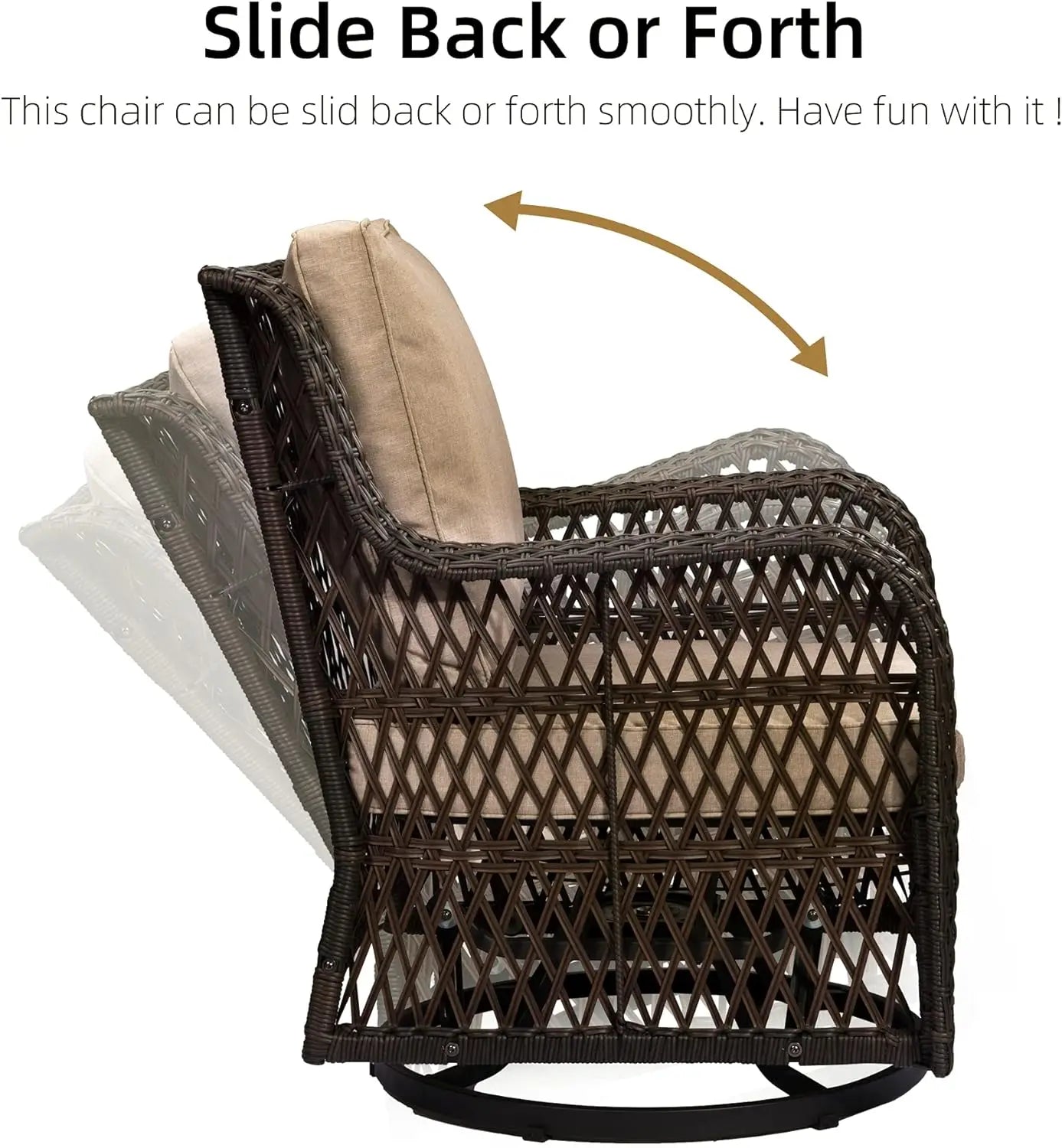Outdoor Wicker Swivel Rocker Patio Set With Cushions
