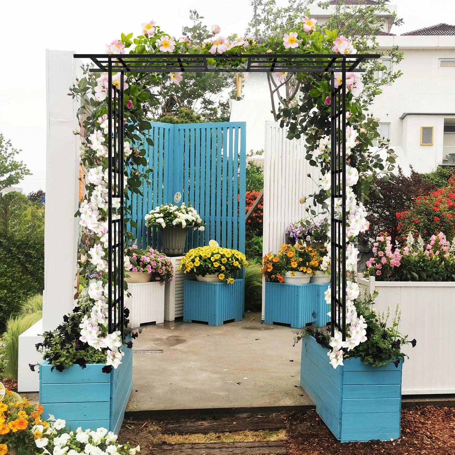 Origin Weather-Resistant Metal Garden Archway Structure With Adjustable Climbing Plants